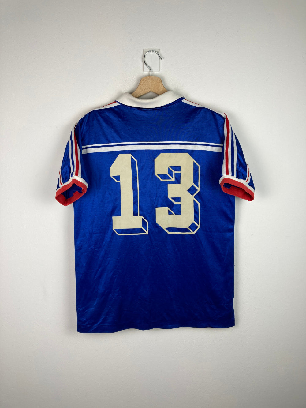 Maillot EQUIPE DE FRANCE 1986 Coton Home Vintage Adidas Jersey Football - S Maillot EQUIPE DE FRANCE 1986 Coton Home Vintage Adidas Jersey Football - S