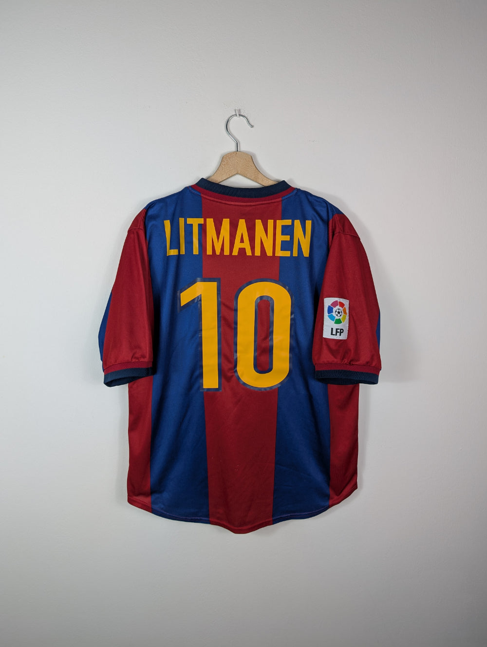 Original FC Barcelona Home Jersey 1998-1999 #10 Litmanen - L