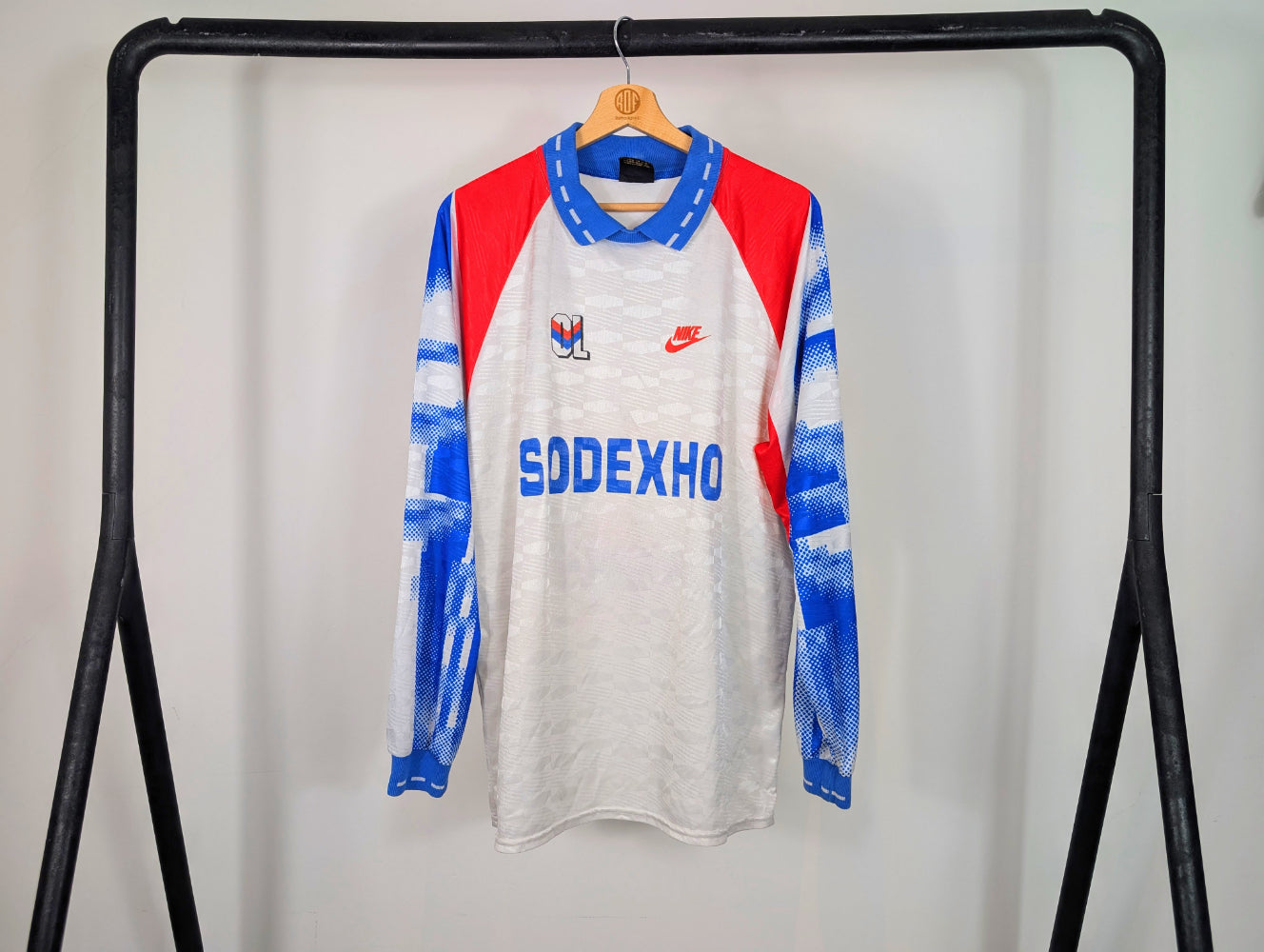 Maillot Olympique Lyonnais Domicile 1992-1993 - Nike Blanc, Manches Longues, Taille XS