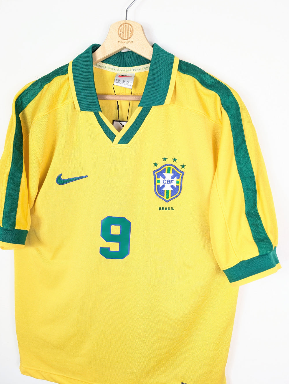 Original Brazil Home Jersey 1997 #9 Ronaldo - M – RetrOriginalFootball