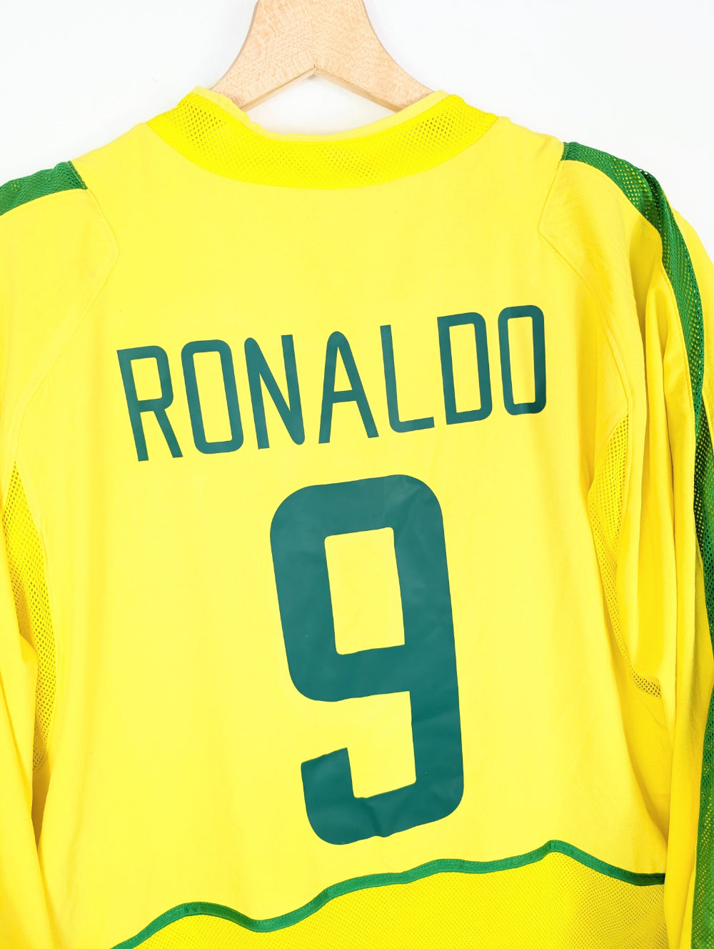 Original Brazil Home Jersey 2002-2004 #9 Ronaldo - XL