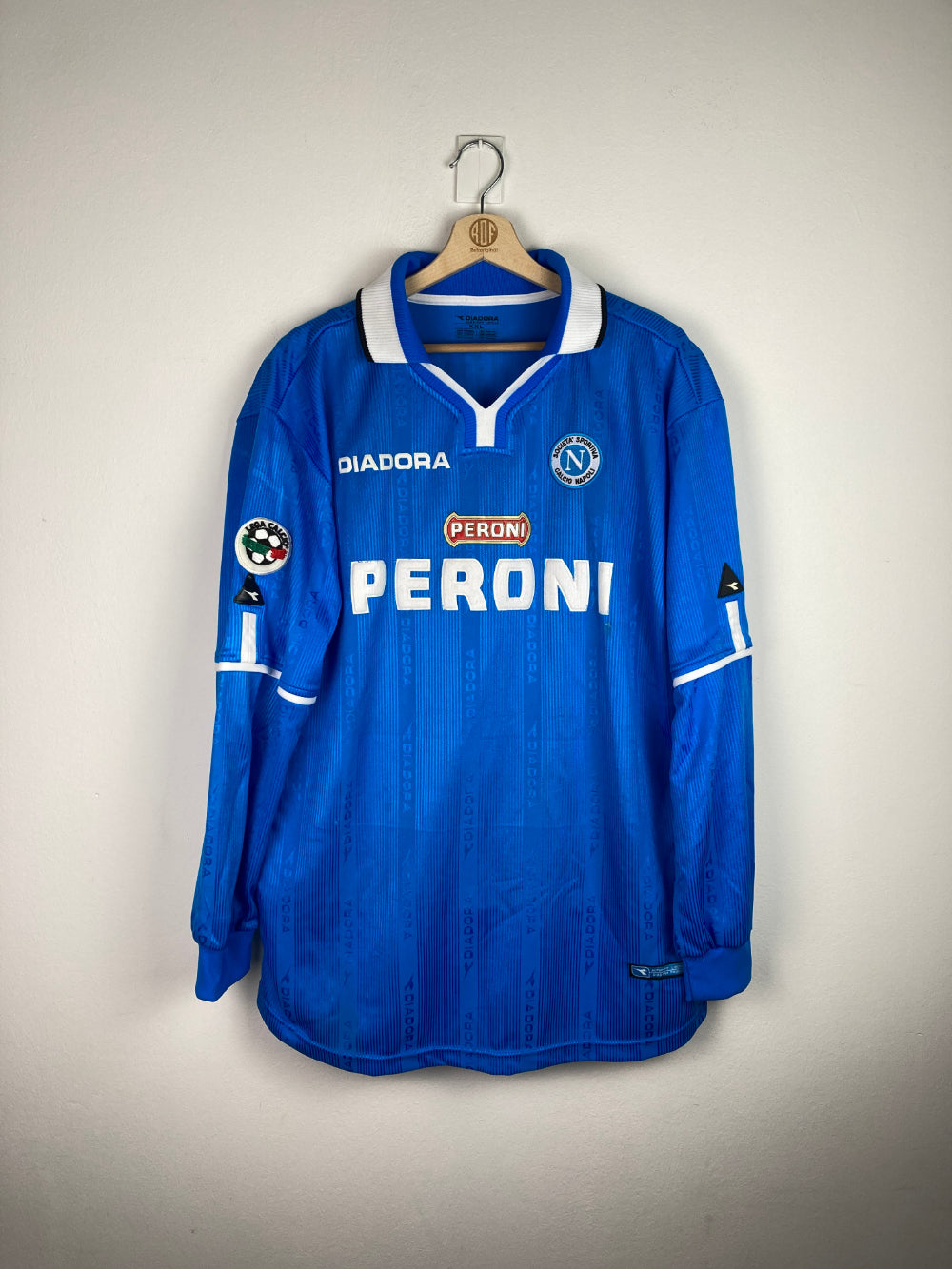 Original Napoli SSC *Match-issued* Home Jersey 1998-1999 #91 Bonomi - XXL