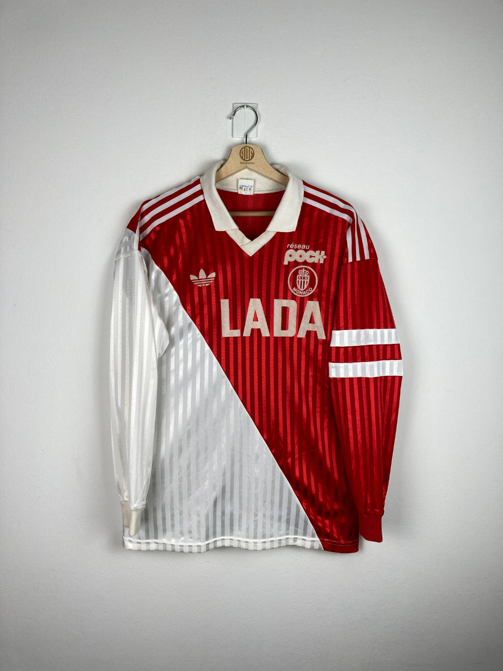 Original AS Monaco Home Jersey 1990-1991 #9 Weah - M