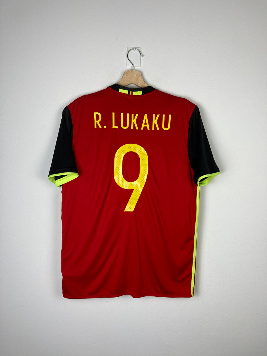 Belgium No9 R.Lukaku Red Home Soccer Country Jersey