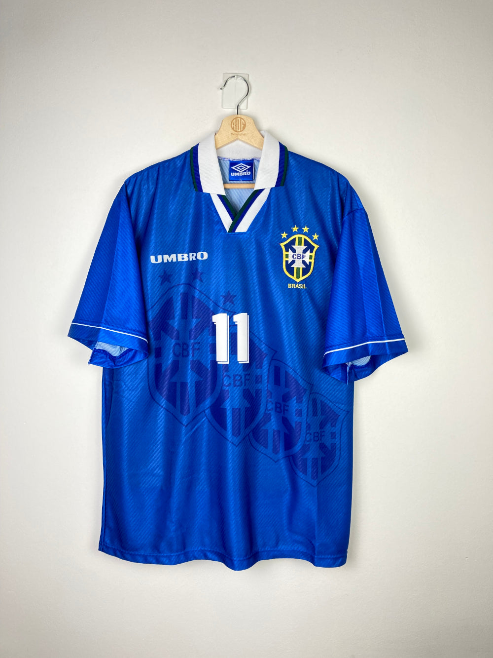 Original BRAZIL World Cup 1994 UMBRO AWAY Football Shirt Jersey Size L