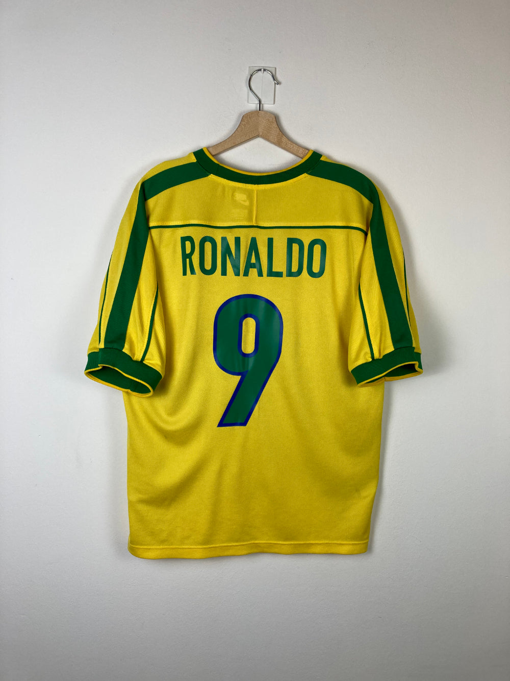 Original Brazil Home Jersey 1998-1999 #9 of Ronaldo Lima - L