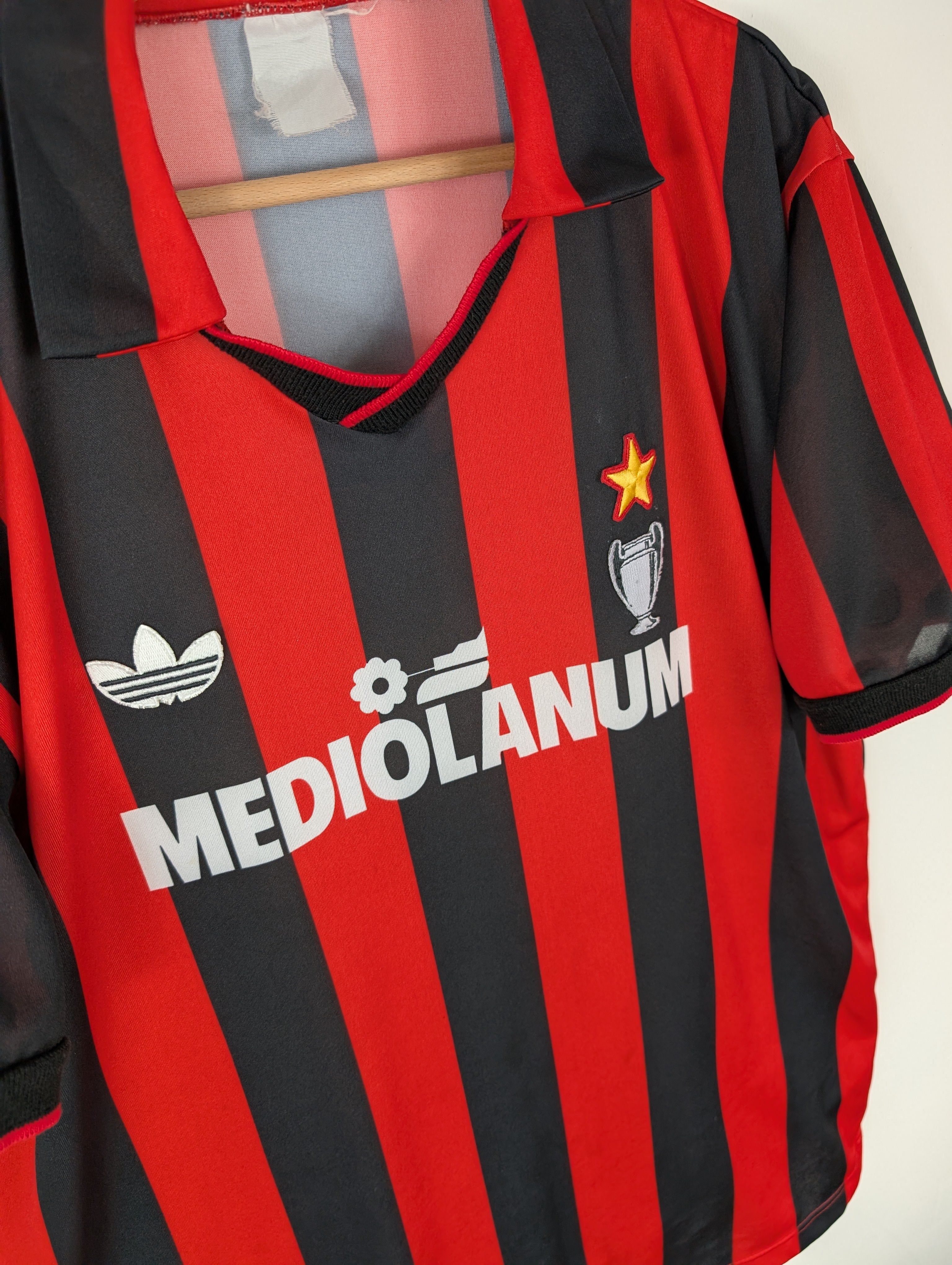 ウェア ADIDAS 1990/1991 AC MILAN  JERSEY 1990-91 AC Milan adidas Home Shirt XL | Vintage Football Shirts