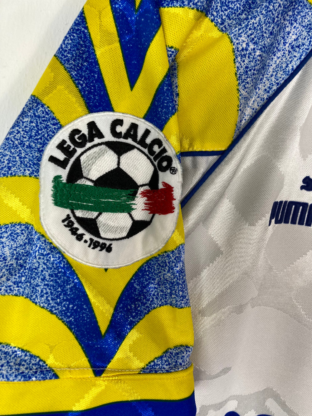 
                  
                    Original Parma Calcio 1913 *Matchworn vs Fiorentina* Away Jersey 1996-1997 #14 Mussi - XL
                  
                