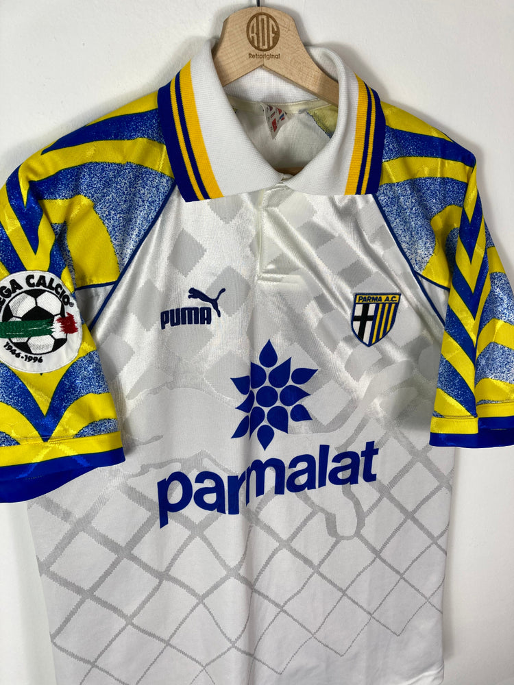 
                  
                    Original Parma Calcio 1913 *Matchworn vs Fiorentina* Away Jersey 1996-1997 #14 Mussi - XL
                  
                