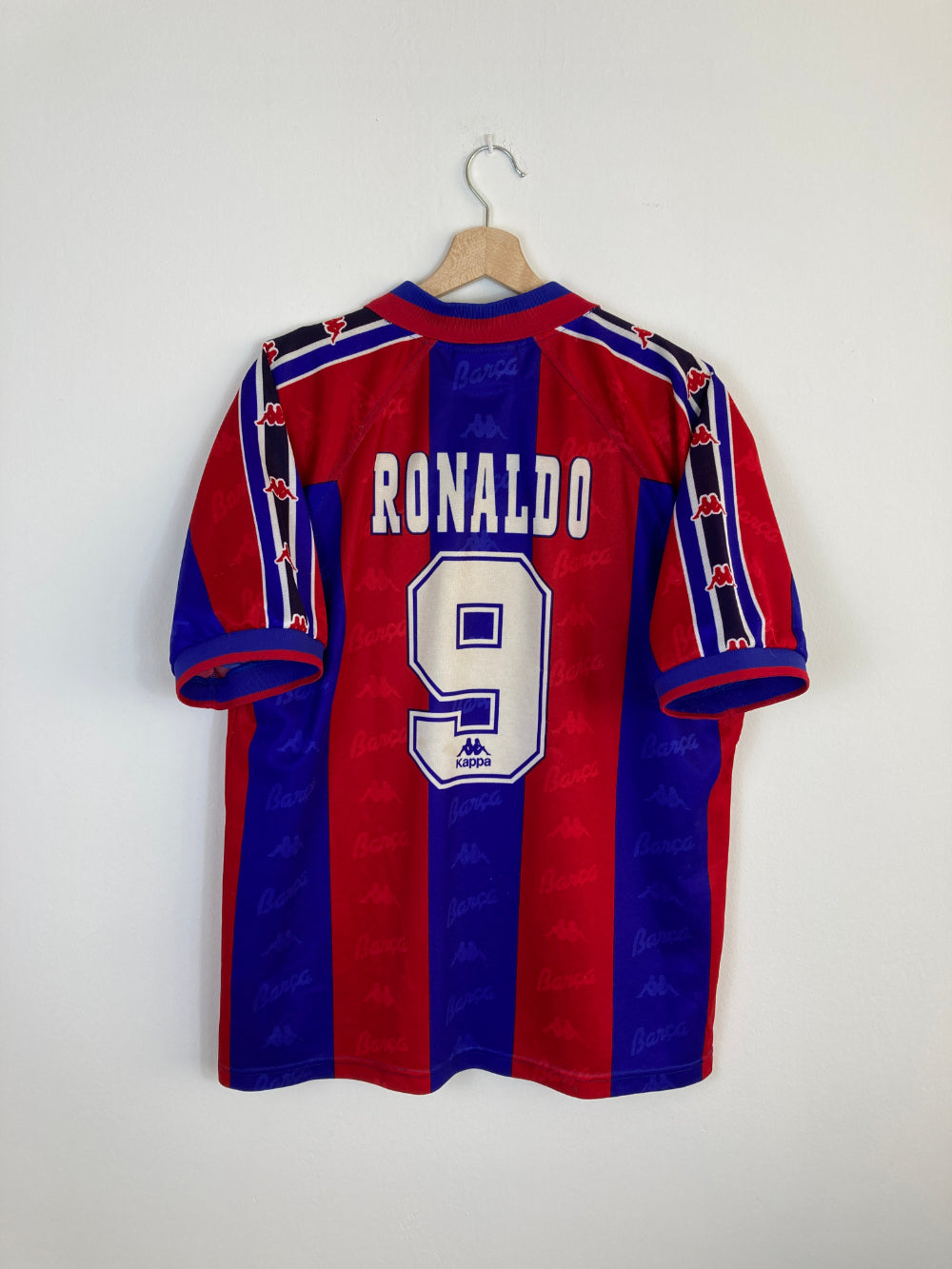 Original FC Barcelona Home Jersey 1996-1997 #9 Ronaldo - XL