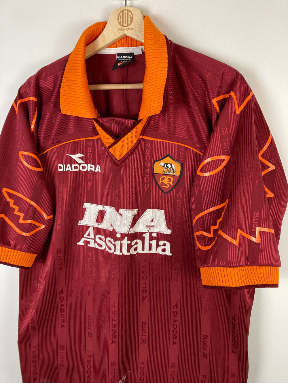 Original A.S.Roma Home Jersey 1999-2000 #6 of Aldair - XXL 